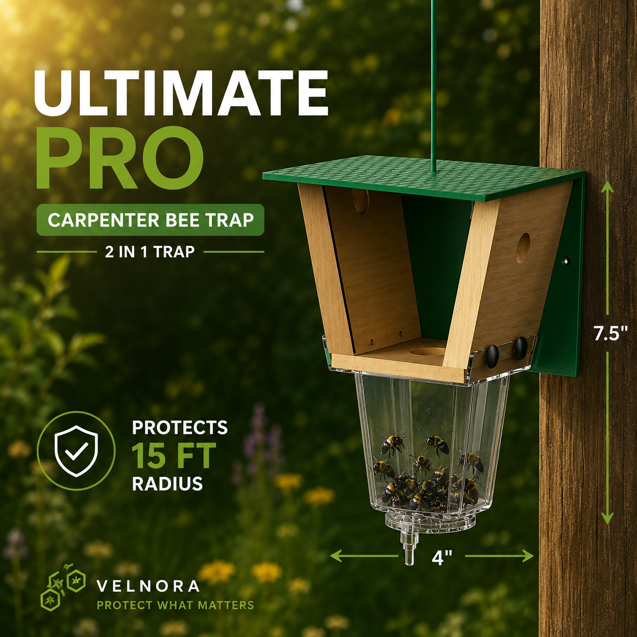 Velnora Carpenter Bee Trap